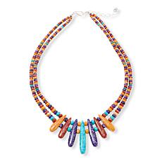 Jay King 2-Strand Turquoise and Spiny Oyster Beaded 18" Necklace