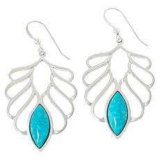 Jay King Alicia Turquoise Sterling Silver Leaf Drop Earrings