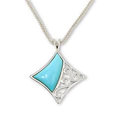 Jay King Campitos Turquoise Swirl-Design Pendant with Chain