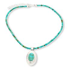 Jay King Chilean Turquoise Oval Pendant with Bead Necklace