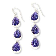 Jay King Composite Purple Spiny Oyster Sterling Silver Drop Earrings
