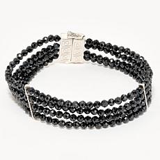Jay King Faceted Black Spinel Bead Magnetic Clasp Bracelet