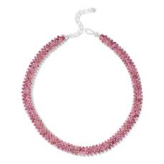 Jay King Faceted Pink Tourmaline Woven Bead Necklace