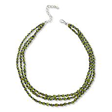 Jay King Peridot and Lapis Bead 3-Strand 18" Necklace