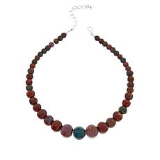 Jay King Red and Green Jasper Graduated Bead Necklace