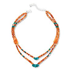 Jay King Spiny Oyster Shell and Turquoise Bead 2-Row Necklace