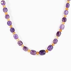 Jay King Sterling Silver Amethyst & Citrine Beaded Necklace