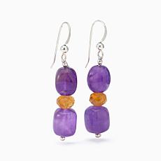 Jay King Sterling Silver Amethyst & Citrine Earrings