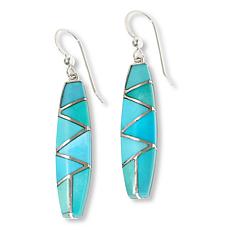 Jay King Sterling Silver Campitos Turquoise Inlay Drop Earrings