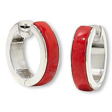 Jay King Sterling Silver Denim Blue Lapis Hinged Hoop Earrings