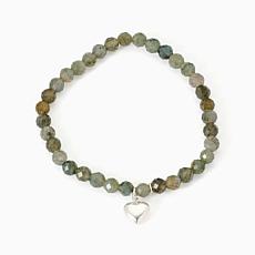 Jay King Sterling Silver Labradorite Heart Stretch Bracelet
