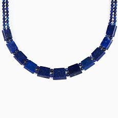 Jay King Sterling Silver Lapis Beaded Station Necklace