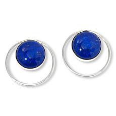 Jay King Sterling Silver Lapis Circle Earrings