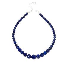 Jay King Sterling Silver Lapis Graduated Bead Necklace