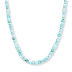 Jay King Sterling Silver Larimar Bead Necklace