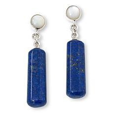Jay King Sterling Silver Mother-of-Pearl and Lapis Drop Earrings