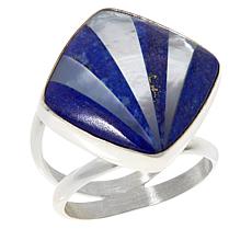 Jay King Sterling Silver Mother-of-Pearl and Lapis Inlay Ring