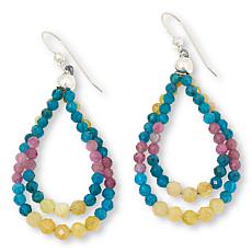 Jay King Sterling Silver Multicolor Multigemstone Loop Drop Earrings