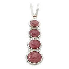 Jay King Sterling Silver Pink Rhodochrosite 4-Stone Pendant