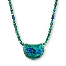 Jay King Sterling Silver Reversible Malachite and Azurite Necklace