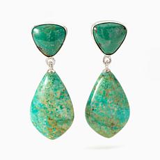 Jay King Sterling Silver Spruce Mountain Turquoise Drop Earrings 