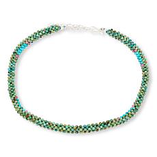 Jay King Turquoise and Pink Tourmaline Woven Necklace