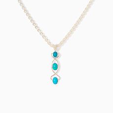 Jay King Turquoise Kingman Pendant with Silver Chain Necklace