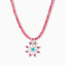 Jay King Turquoise Peruvian Turquoise & Baroque Rose Rhodonite Pend...