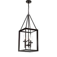 JONATHAN Y Oil Rubbed Bronze Anna 12" 3-light Metal Glass Pendant