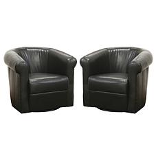 Julian Leather-Like Club Chair with 360 Swivel