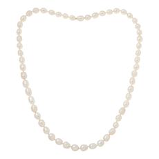 KALIFANO 8-10mm Oval Cultured Freshwater Pearl 54" Necklace