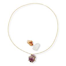 KALIFANO Interchangeable Gemstone Nugget Necklace Set