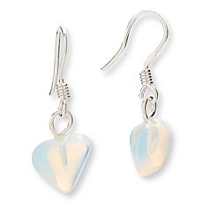 KALIFANO Simulated Opalite Heart Drop Earrings