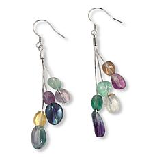 KALIFANO Sterling Silver Gemstone Nugget Dangle Earrings