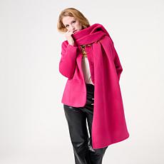 KAP by Kaphill Melton Coat with Wrap Scarf