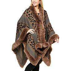 kathy ireland® Fashion 360 Nairobi Skies Faux Fur Knit Cape