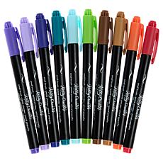 Kelly Creates Multicolored Small Brush Pens Set of 10