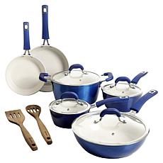 Kenmore Arlington 12pc Aluminum Nonstick Cookware Set  - Blue