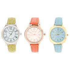 Kessaris Set of 3 Strap Watches