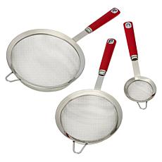 Kitchen HQ 3-piece Set of Fine Mesh Stainless Steel Strainers
