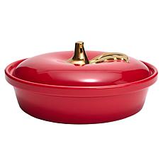 Kitchen HQ Apple-Themed 10.5" Stoneware Covered Pie Plate