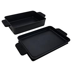 Kitchen HQ Diamond Infused Ceramic Nonstick Dual Roaster with Griddle