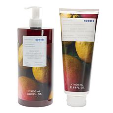Korres 2pc Guava Mango Jumbo Body Cleanser and Body Butter Set