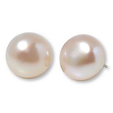 Kwan Collections Cultured Freshwater Pearl Button Earrings