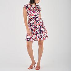 La Joie Fit-and-Flare Paneled Dress