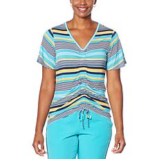 Laila Ali Adjustable Front Short-Sleeve Top