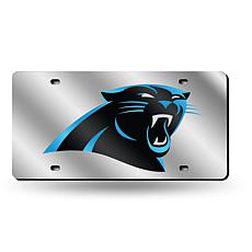 Laser-Engraved Silver License Plate - Carolina Panthers
