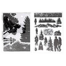 LDRS CREATIVE Puzzled Stamps Scenic Elements Stamp Set