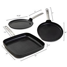 Leo Graphite 3-piece Cookware Set