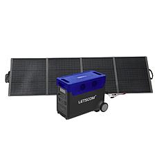Letscom 3800Wh Power Station with 200W Solar Panel, Handle & Wheels